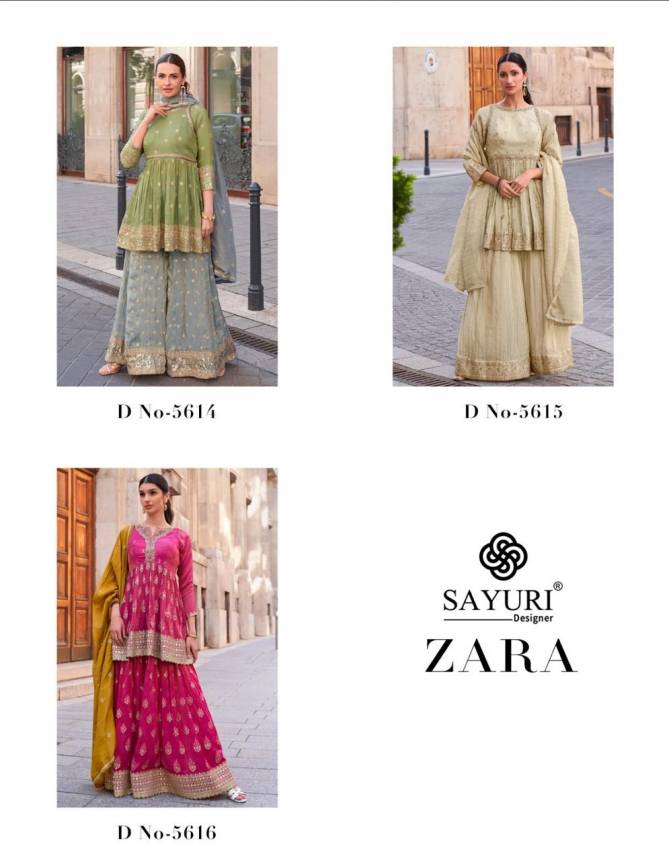 Zara By Sayuri Designer Wedding Wear Sharara Readymade Suit Wholesale Shop In Surat
